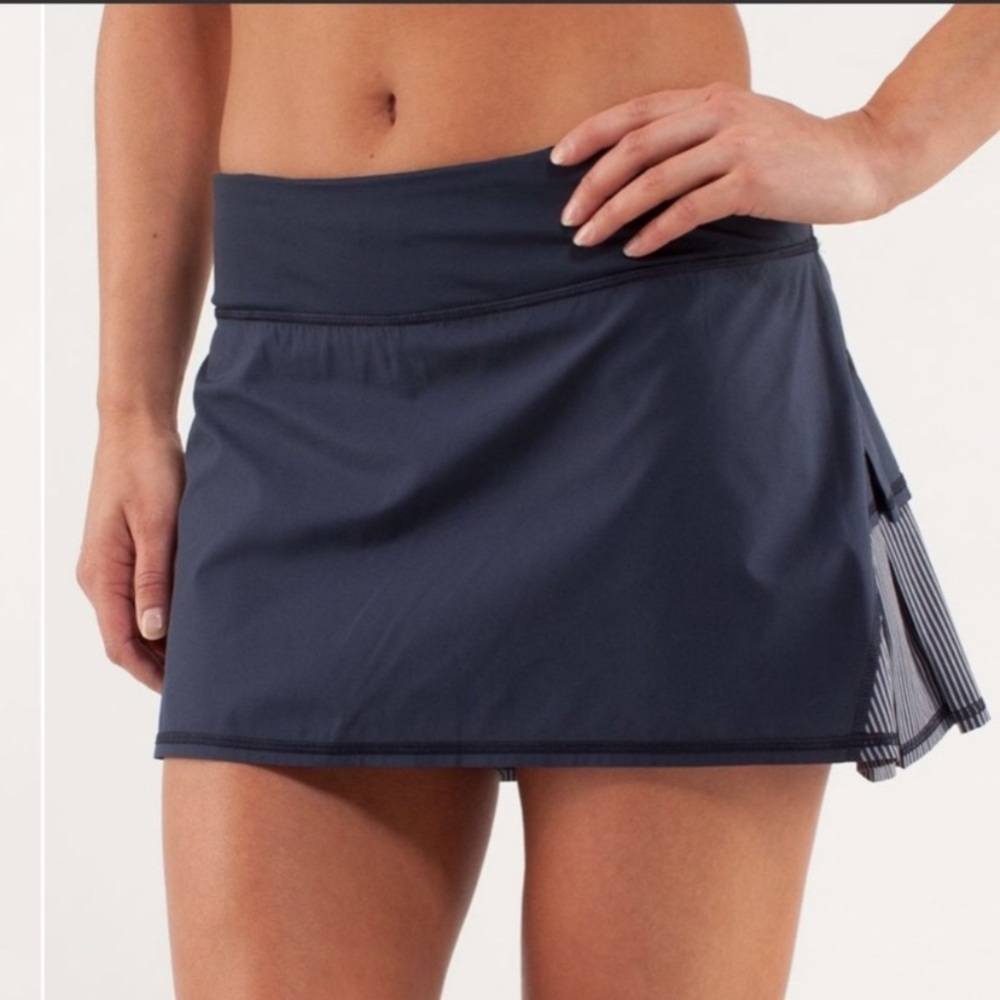 lululemon Navy Pleated Athletic Skirt - Picture 2 of 11